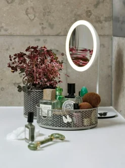 Zone Denmark Bordsspeglar-Bordsspegel Med Ljus, 5x Zoom, Svart