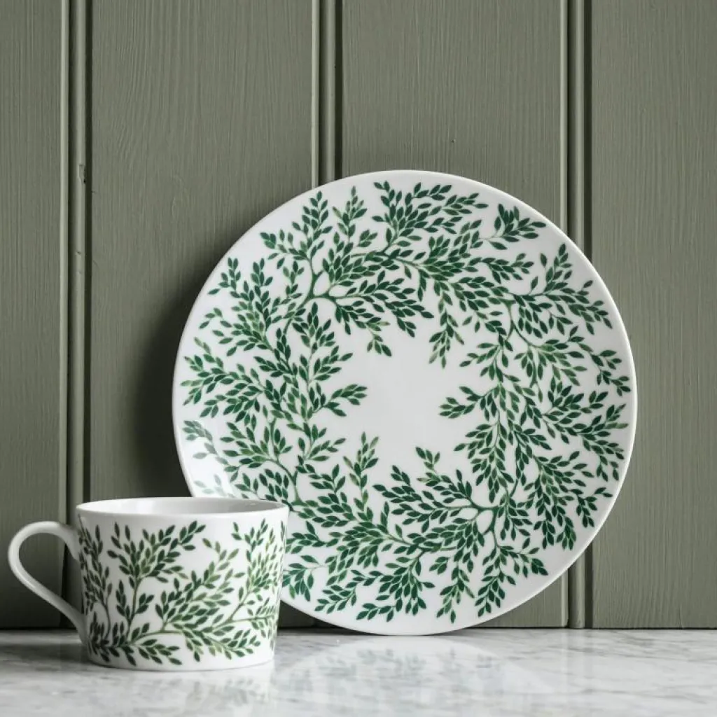 Götefors Porslin Assietter-Botanica Myrten Assiett 21 cm, Grön