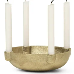Ferm Living Ljusstakar-Bowl Ljushållare 14,6 cm, Black brass