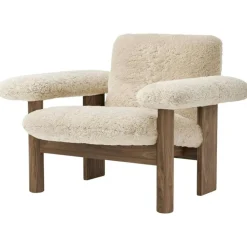 Audo Copenhagen Fåtöljer-Brasilia Fåtölj Låg Rygg, Walnut / Sheepskin Nature