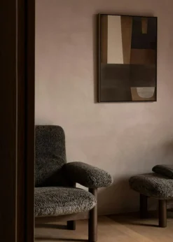 Audo Copenhagen Fotpallar|Fåtöljer-Brasilia Fåtölj Med Ottoman Mörkbetsad Ek, Root