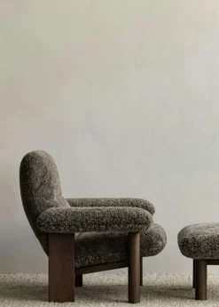 Audo Copenhagen Fotpallar|Fåtöljer-Brasilia Fåtölj Med Ottoman Mörkbetsad Ek, Root