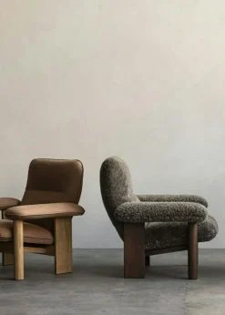 Audo Copenhagen Fotpallar|Fåtöljer-Brasilia Fåtölj Med Ottoman Mörkbetsad Ek, Root