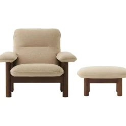 Brasilia Fåtölj Med Ottoman Walnut, Root