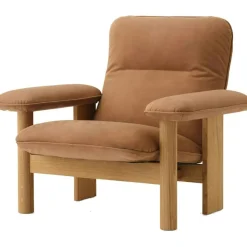 Audo Copenhagen Fotpallar|Fåtöljer-Brasilia Fåtölj Med Ottoman Naturlig Ek, Sheepskin Nature