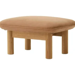 Audo Copenhagen Fotpallar|Fåtöljer-Brasilia Fåtölj Med Ottoman Naturlig Ek, Sheepskin Nature