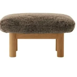 Audo Copenhagen Fotpallar|Fåtöljer-Brasilia Fåtölj Med Ottoman Naturlig Ek, Sheepskin Nature