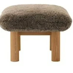 Audo Copenhagen Fotpallar|Fåtöljer-Brasilia Fåtölj Med Ottoman Naturlig Ek, Sheepskin Nature