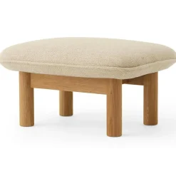 Audo Copenhagen Fotpallar|Fåtöljer-Brasilia Fåtölj Med Ottoman Naturlig Ek, Sheepskin Nature