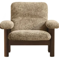 Brasilia Fåtölj, Walnut / Sheepskin Nature