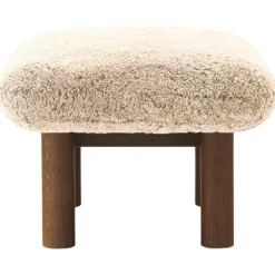Brasilia Ottoman Mörkbetsad Ek, Sheepskin Nature
