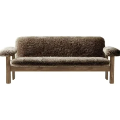 Brasilia 2-Sitssoffa, Walnut / Sheepskin Nature
