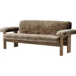 Brasilia 2-Sitssoffa, Walnut / Sheepskin Nature