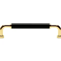 Brohult M Handtag CC 128 mm, Polerad Mässing/Svart