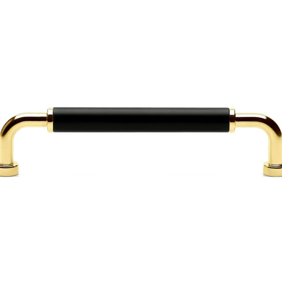 Brohult M Handtag CC 128 mm, Polerad Mässing/Svart