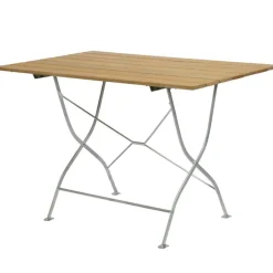 Grythyttan stålmöbler Trädgårdsbord-Bryggeribord 70x110 cm, Oljad Ek / Varmförzinkat Stål