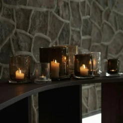 Bubble Ljuslykta Ø10 cm, Brun