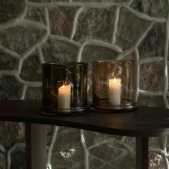 Bubble Ljuslykta Ø10 cm, Brun