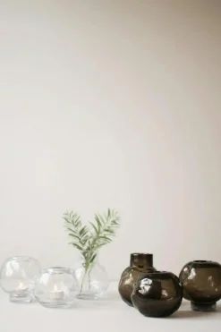 BUNCH MINI brown Ljuslykta, Klar