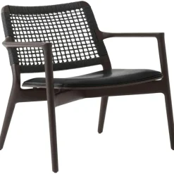 Vipp Fåtöljer-Cabin Loungefåtölj, Mörk Ek / Svart Läder