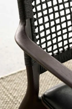 Vipp Fåtöljer-Cabin Loungefåtölj, Mörk Ek / Svart Läder