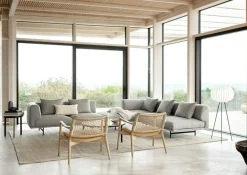 Vipp Fåtöljer-Cabin Loungefåtölj, Mörk Ek / Svart Läder