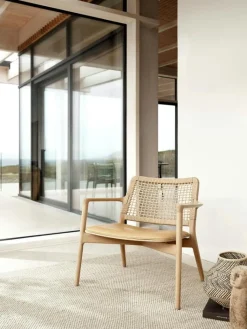 Vipp Fåtöljer-Cabin Loungefåtölj, Mörk Ek / Svart Läder