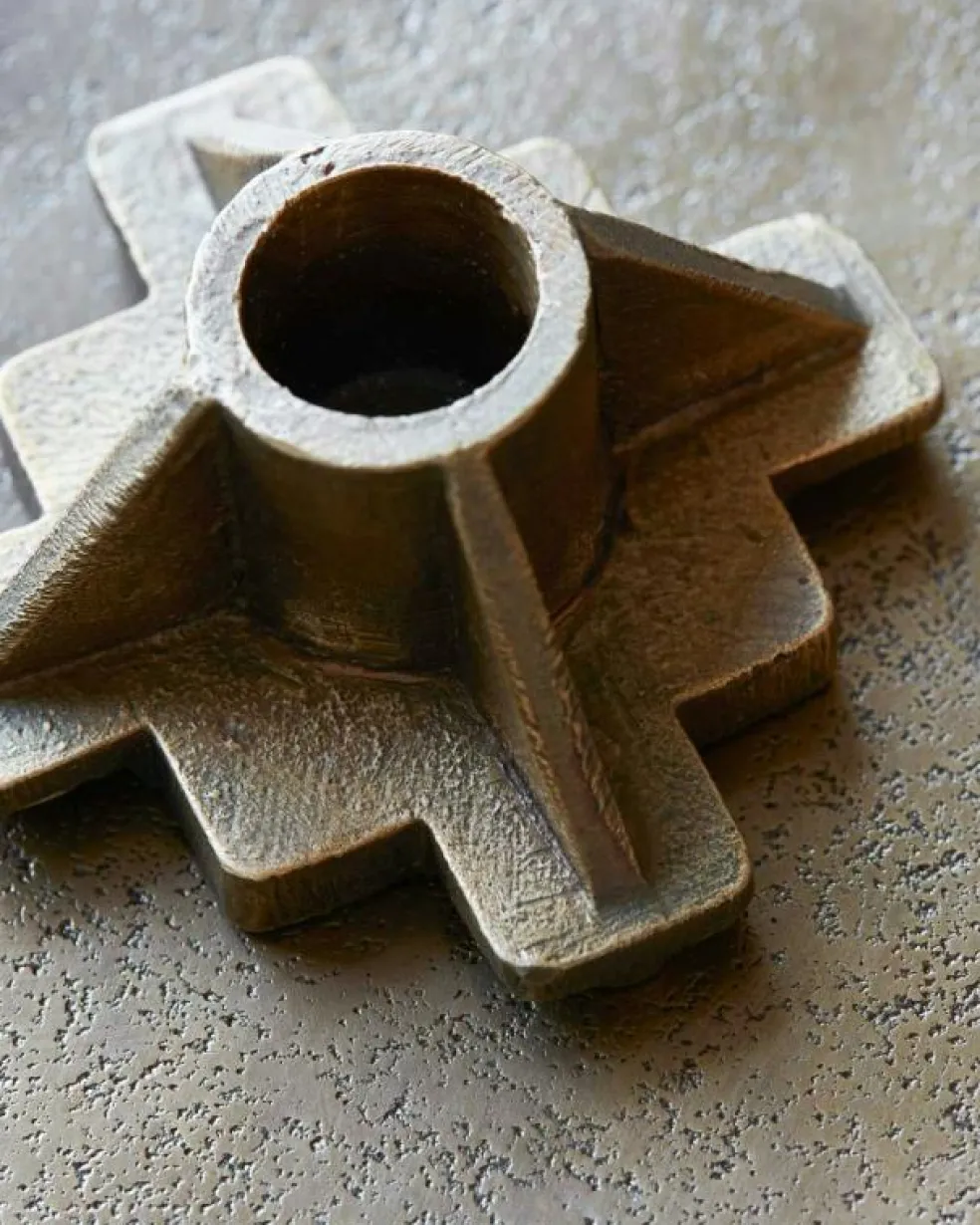 Castle Ljusstake Antik Aluminium, 9x9 cm