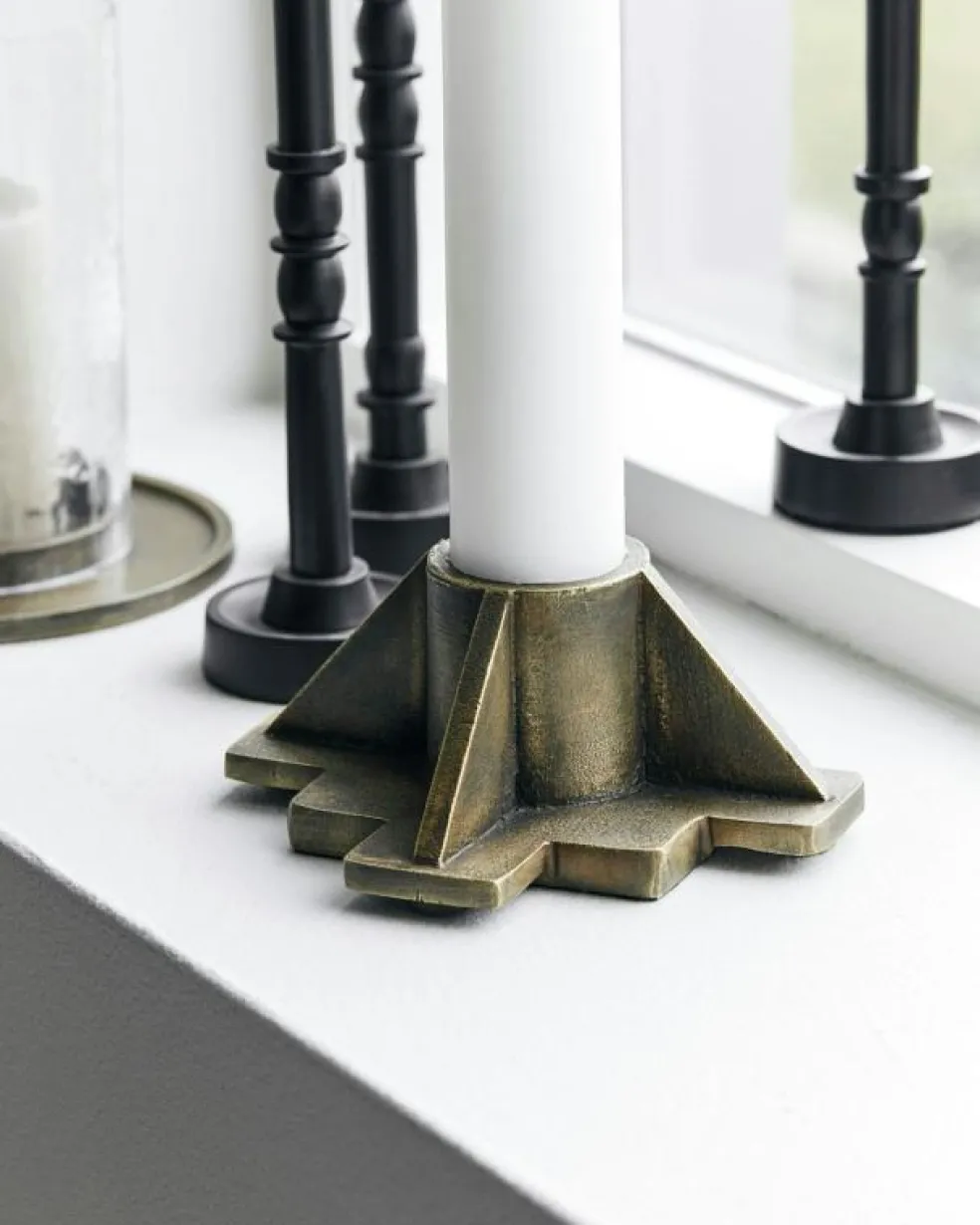 Castle Ljusstake Antik Aluminium, 9x9 cm