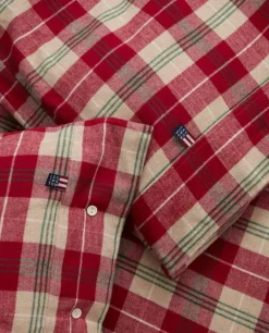 Lexington Bäddset-Checked Cotton Flannel Bäddset Röd / Beige / Grön / Vit, 150x210 cm