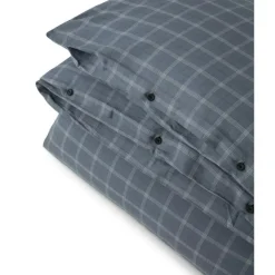 Checked Lyocell/Cotton Pin Point Oxford Påslakan, 220x220 cm