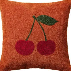 Cherry Kuddfodral 50x50 cm / Apricot Orange / Grön / Röd