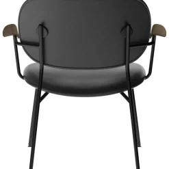 Co Loungestol Fullt Klädd Svart / Mörkbetsad Ek / Svart Läder