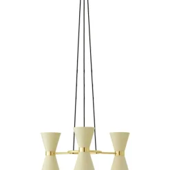 Collector Ljuskrona 3, Creme/Polerad Mässing