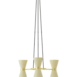 Collector Ljuskrona 3, Creme/Polerad Mässing