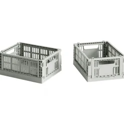 Barn HAY Korgar|Leksaksförvaring-Colour Crate Förvaringslådor Mini 2-pack, Ljusgrå