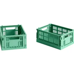 Barn HAY Korgar|Leksaksförvaring-Colour Crate Förvaringslådor Mini 2-pack, Ljusgrå