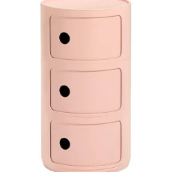 Kartell Hurtsar|Sängbord & Nattduksbord-Componibili Bio Förvaring, Pastellrosa