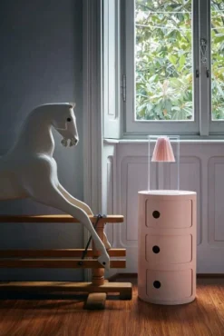 Kartell Hurtsar|Sängbord & Nattduksbord-Componibili Bio Förvaring, Pastellrosa