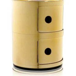 Kartell Hurtsar|Sängbord & Nattduksbord-Componibili Metal Förvaring Med 2 Fack, Guld