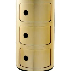 Kartell Hurtsar|Sängbord & Nattduksbord-Componibili Metal Förvaring Med 3 Fack, Koppar