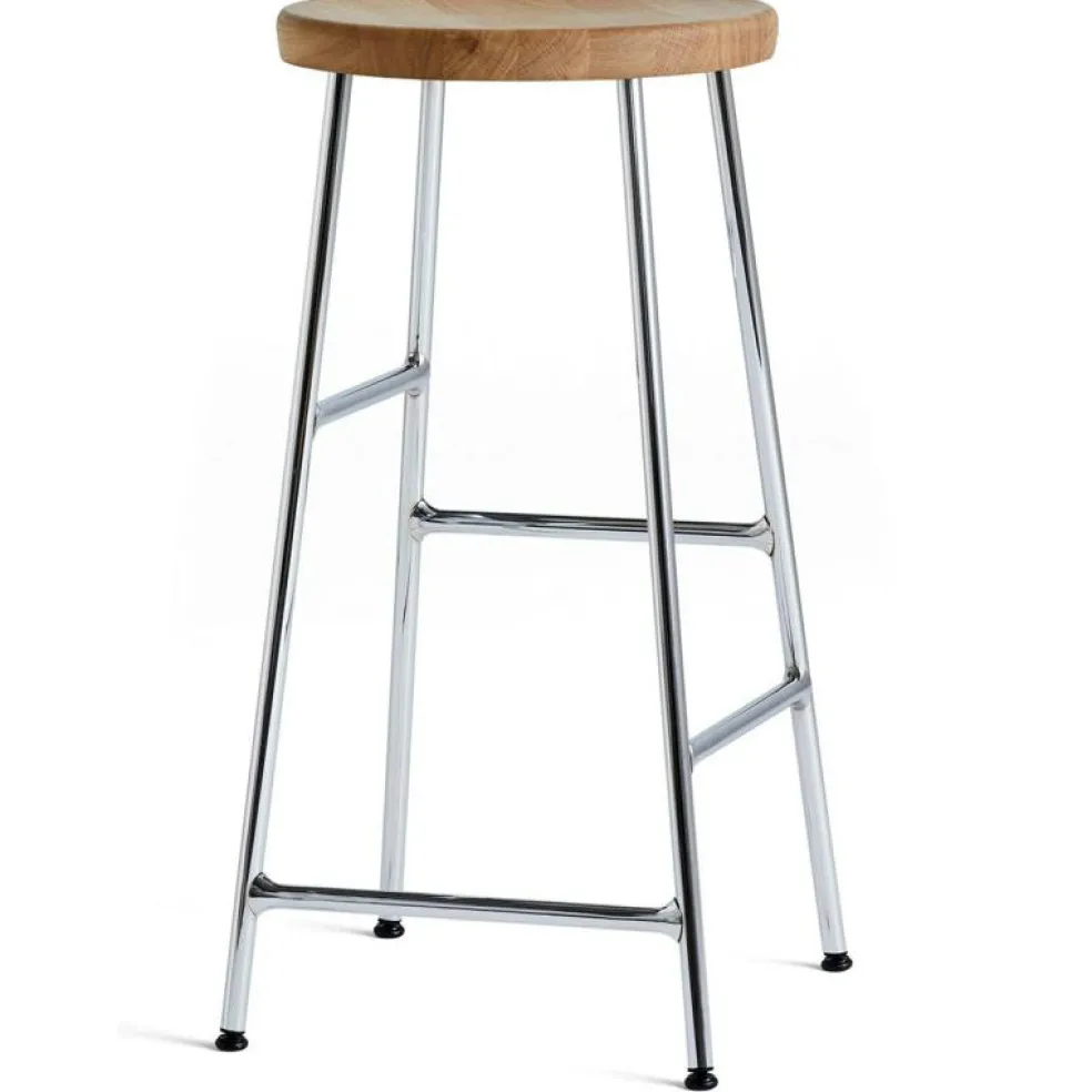 Cornet Barstol Låg, Svartbetsad Ek/Krom