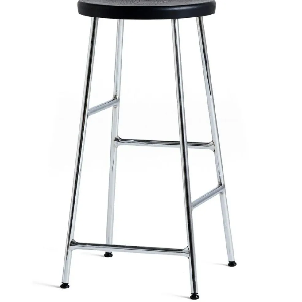 Cornet Barstol Låg, Svartbetsad Ek/Krom