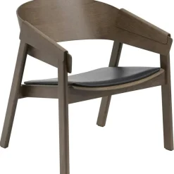 Muuto Fåtöljer-Cover Loungestol, Dark Stained / Svart Läder