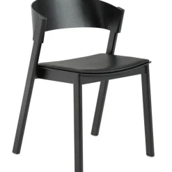 Muuto Stolar-Cover Matstol, Refine Läder Svart / Svart