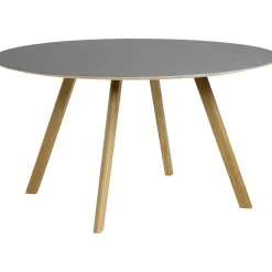 HAY Matbord Och Barbord-CPH 25 2.0 Bord Ø140x74 cm, Vattenbaserad Lackad Ek / Vit Laminat