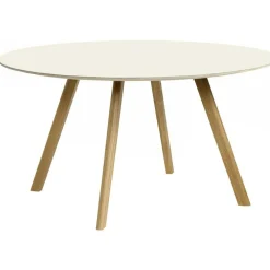 HAY Matbord Och Barbord-CPH 25 2.0 Bord Ø140x74 cm, Vattenbaserad Lackad Ek / Vit Laminat