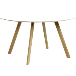 HAY Matbord Och Barbord-CPH 25 2.0 Bord Ø140x74 cm, Vattenbaserad Lackad Ek / Vit Laminat