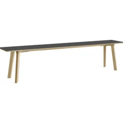 HAY Bänkar-CPH Deux 215 2.0 Bänk 200 cm, Stone Grey / Vattenbaserad Lackad Ek