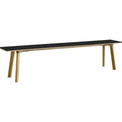 HAY Bänkar-CPH Deux 215 2.0 Bänk 200 cm, Stone Grey / Vattenbaserad Lackad Ek